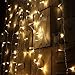LIGHTESS Curtain Icicle Lights Remote Control 300 LED 8 Modes Outdoor/Indoor String Fairy Light for Home Wedding Birthday Party Holiday Decoration (Warm White)