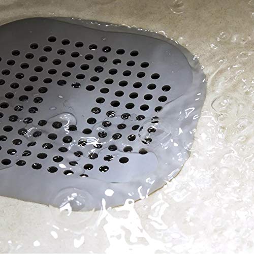 Shower Drain Cover silicone,Drain Protector, Hair Trap,Hair Catch,Drain Filter,Sink Strainer 2 Pack Grey - Thumbnail 3