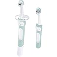 MAM Learn to Brush Set (1 Baby's Brush Toothbrush, 1 Training Brush, 1 Safety Shield), Baby Toothbrushes with Brushy The Bear, Interactive App, for Boys 5+ Months, Blue
