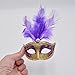 Yiseng Small Masquerade Mask Party Decoration 12pcs Mini Mardi Gras Mask Halloween Costume Novelty Gifts Purple Color
