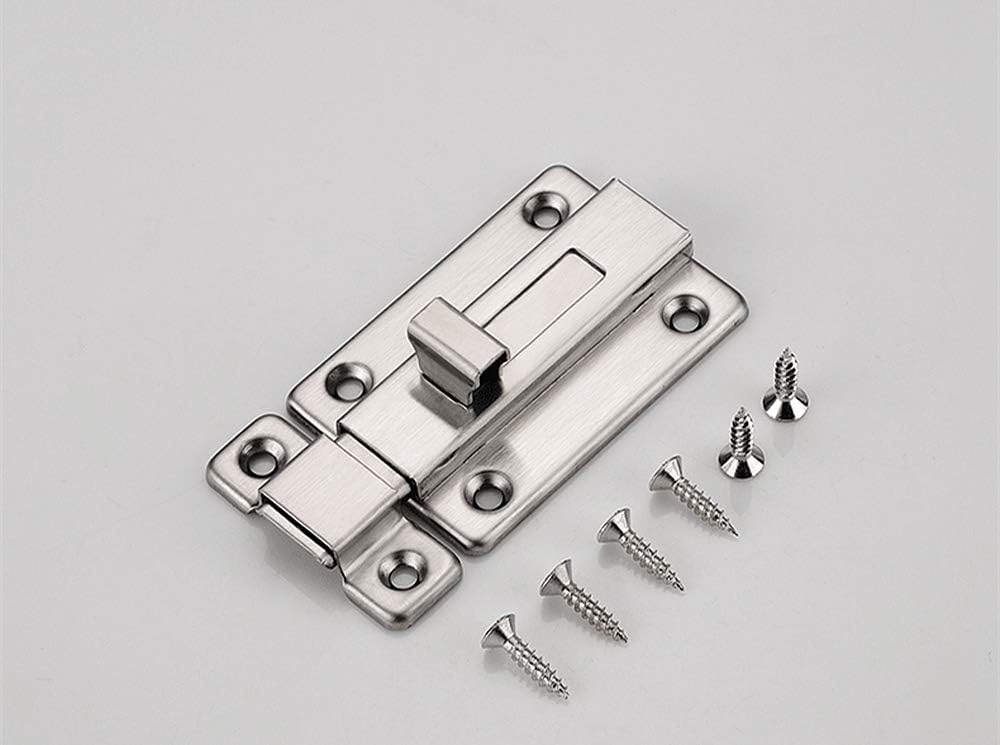 YUOIP® Door Lock Gate Bolts 3" Stainless Steel Door Latch Gate Latch Sliding Bolt for Bathroom Loft Hatch Window Pet Gate (2 Pack)(Stainless Steel Screws) - Image 5