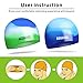 Aegend 2 Pack Kids Swim Cap for Girls Boys Age 3-8, Waterproof Swim Cap Kids Durable Silicone Swimming Cap for Long Hair, Blue & Green