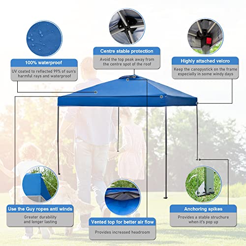 PHI VILLA Outdoor Pop Up Canopy 10'x10' Tent Camping Sun ShelterSeries