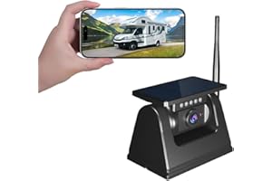 Wireless Solar Magnetic WiFi Backup Camera 10000mAh Rechargeable 1080P for Truck RV Car Night Vision IP67 Waterproof Mobile A