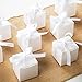AWELL White Gift Candy Box Bulk 2x2x2 inches with White Ribbon Party Favor Box,Pack of 50