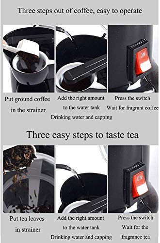 YAeele Kaffee-Maschine, Tee und Kaffee Dual-Purpose-Maschine, Tropf-Kaffeemaschine, Klein Automatische Haushalt… – Bild 6