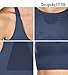 Fittin Padded Sports Bra High Impact Support with Wide Underband for Yoga Workout Fitness Gym Jogging 3-Pack Black Grey Blue L