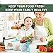 Reusable Silicone Food Storage Bags 6 PCS(2 Large 50oz+4 Medium 30oz) Airtight Seal Food Preservation Bags +Free 6 Hooks &3 Bags for Freezer Airtight Seal Vegetable,Liquid,Snack,Meat,Fruit