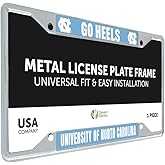 Desert Cactus University of North Carolina License Plate Frame UNC Chapel Hill Tar Heels Holder for Front or Back of Car Metal Car Tag Holder Officially Licensed (Slogan 1)