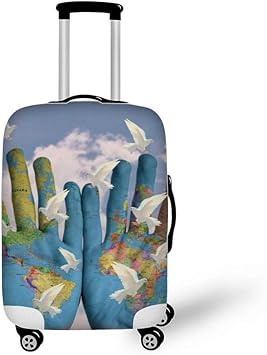 peace love world suitcase