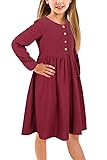 GORLYA Girl's Short Sleeve Button Up Pleated Waist