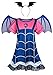 Girls Vampirina Cartoon Costume Skirt Set Dress+Hair Band+Wing for Girls 5-6 Years Blue