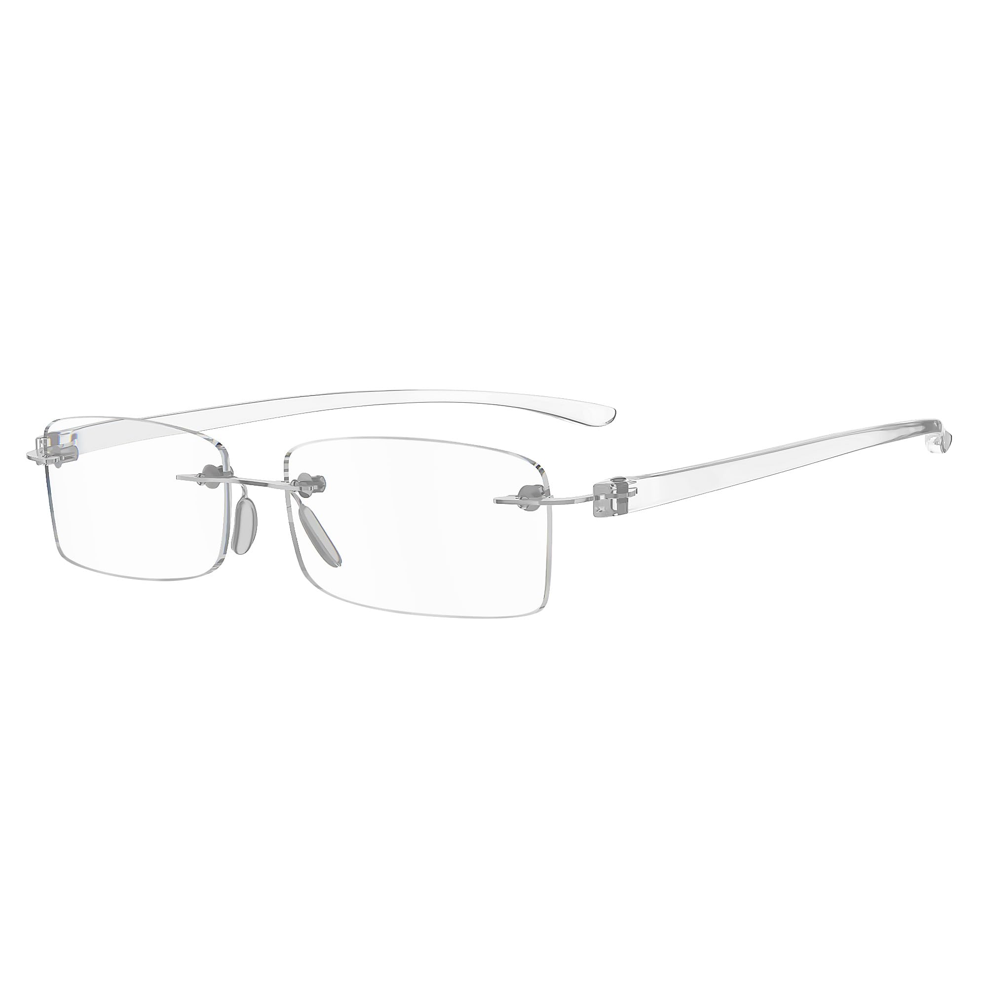 Eyekepper Small Lenes Rimless Reading Glasses Women - Frameless Reader Eyeglasses for Men Reading with Transparent Arms +1.00 — image 1