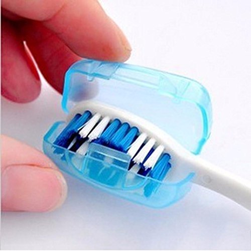 Anshinto 5 Piece Set Portable Travel Toothbrush Cover Wash Brush Cap Case Box Mini