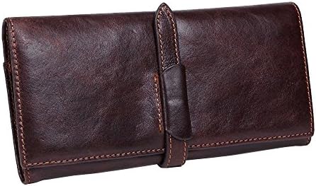JOYIR Men's Vintage Look Genuine Leather Long Bifold Travel Wallet