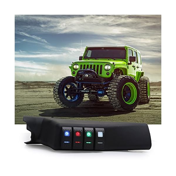 Rupse-A-Pillar-4-Switch-Panel-Pod-Kit-Left-Mount-for-Jeep-Wrangler-JK-2007-2016