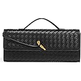 Upbull Trendy Woven Evening Clutch Purses Women Underarm Shoulder Handbag Cute Satchels Crossbody Purse PU Leather Wallet