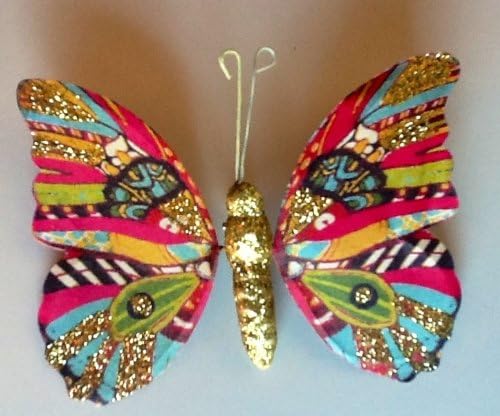 Global Treasures Build A Gift Items: Matching Notepads, Clips, Notecards 14 Choices! Exotic Bird, Tiger, Zebra, Butterfly, Maps, Old &amp; Modern Designs...UNIQUE! (Gold Body Butterfly Clip)