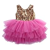 Sequins Toddler Baby Kids Girls Pageant Backless Layered Tulle Party Dress 2-7Y (90(3-4Years))