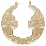 Girlprops Truly Vintage Old School 1980'S Doorknocker Earrings, 1.75" Egyptian Hoops in Gold Tone