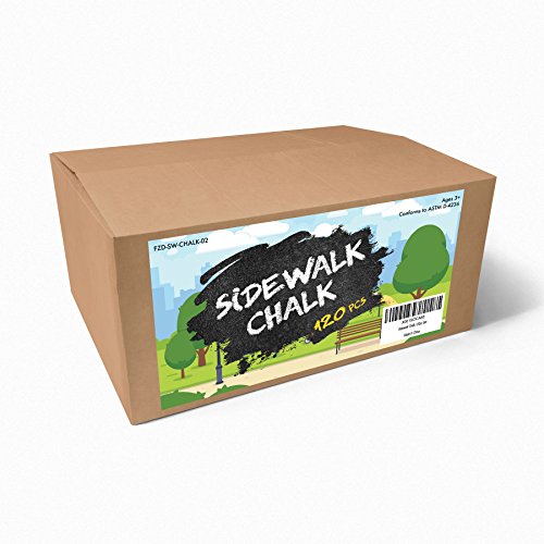 Sidewalk Chalk Set - Pack of 120 Multi-Color Jumbo Street Chalks - 10 Bright & Cheerful Colors - Nontoxic, Washable Tapered Chalks for Teachers and Schools - 1 x 4 Inches