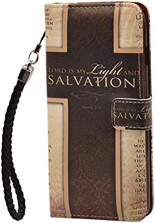 Wallet Case For iPhone 8 Plus/iPhone 7 Plus, Bible Verses Christian Quotes salvation cross.Customized PU Leather iPhone 8 Plus 5.5" cover case, Magnetic Clip Durable Phone Case with Card Slots