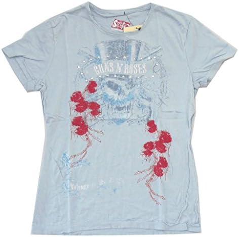 Guns N Roses Swag Welcome to The Jungle Girls Juniors Blue T Shirt
