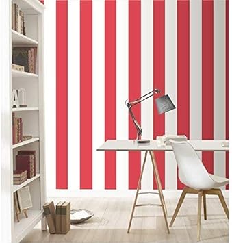 Rasch Vertikalen Streifen Muster Tapete Modern Texturiert Gestreift Design 286915 Rot Weiss Amazon De Baumarkt
