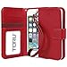 iPhone SE Case, TORU [Prestizio] Wristlet [Red] Wallet Case with [CARD SLOT][ID HOLDER][KICKSTAND][WRIST STRAP] for iPhone 5 / 5S / iPhone SE - Red