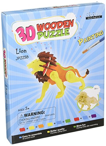 Bfun Assemble / Paint DIY 3D Woodcraft Animal Puzzle Kit, Lion by BFUN