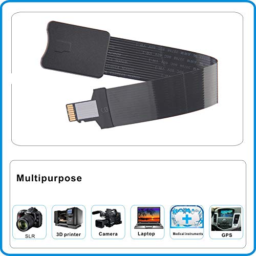 OUSHE 46cm TF/Micro SD to Micro SD Extension Cable Flexible 4 8 16 32GB TF Memory Card Reader Adapter Zip Extender Cord for MacBook/Kindle/Raspberry Pi/Camera/Arduino/3D Printer/Monitoring System/TV