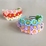 Assorted Colorful Daisy Flower Garland Crown Festival Party Hair Wreath Floral Headband Party Favor Set
