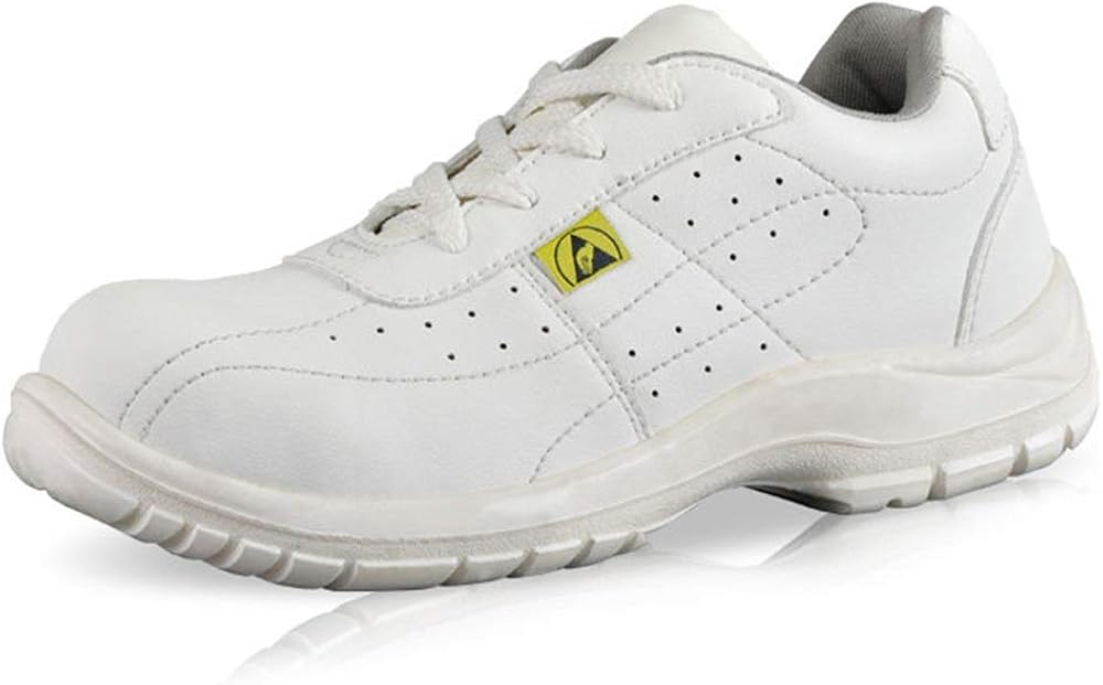 Unisex Leather Safety Shoe Antistatic Breathable Safety Trainers Steel