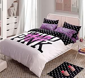 100% algodón Fashion Violeta Negro y Blanco Rosa conjuntos de ropa de