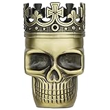Golden Bell Upgraded Full Metal Spice Herb Skull Grinder - Bronze