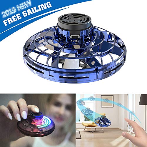FlyNova Mini Drone UFO Flying Toys, Hand Operated Drones for Kids, Flying Ball as a Best Gift for Boys and Girls (Blue)