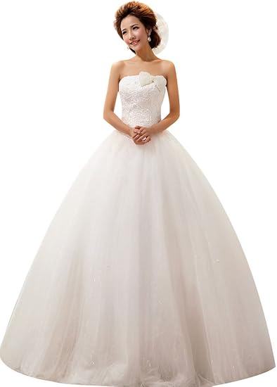 Eyekepper Traegerlos Spitze-Bogen A-Line Hochzeitskleid ...