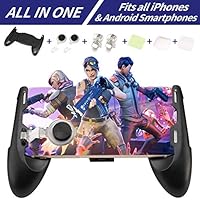 SUYEPER Mobile Game Controller and Gamepad for PUBG/Fortnite/Knives Out/Rules of Survival for iPhone iOS/Android Gaming Joysticks Sensitive Shoot and Aim Triggers for L1R1 Mobile Joystick Gaming Grip