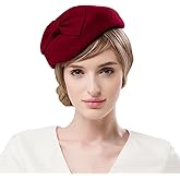 Vintage Wool Felt French Beret Fascinator Pillbox Hats Cocktail Party Wedding Church Fedora
