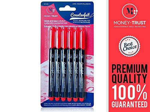 MoneyTrust Bolígrafo Detector de Billetes Falsos que detecta billetes para Euro Dólares