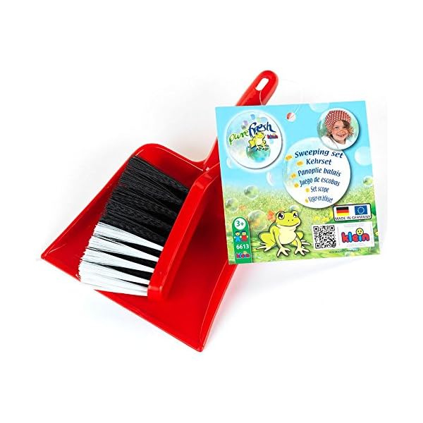 Theo Klein 6613 Besengarnitur, 2-teilig I Langlebiges Kinderhandbesen-Set inkl. Kehrschaufel I Maße: 16,5 cm x 5,5 cm x 22,5 cm I Spielzeug für Kinder ab 3 Jahren