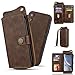 iPhone XR Wallet Case Leather Cases with Kickstand and Card Holder Shockproof Protective Case for iPhone XR 6.1Inch (Deep Brown)