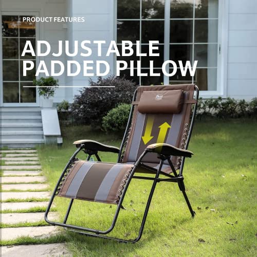 TIMBER RIDGE Outdoor Reclining Patio Padded with Adjustable Headrest
