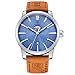 BENYAR Classic Casual Elegant Business Watch,Sport, Waterproof, Brown Leather Band, Date,Quartz Mens Wrist Watches 5101M(Blue)