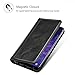 ProCase Galaxy S9 Plus Genuine Leather Case, Vintage Wallet Folding Flip Case with Kickstand, Card Holder, Magnetic Closure Protective Cover for Galaxy S9+ 2018 Release -Black