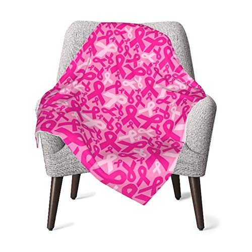 Breast Cancer Ribbons Fleece Baby Blanket Plush Fuzzy Receiving