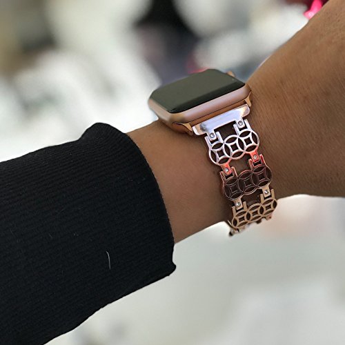 Flower of Life Band for Apple Watch Band 38mm 42mm Stainless Steel Metal Replacement Wristband for Apple Watch Nike+, Series 3, Series 2, Series 1 More Colors Available