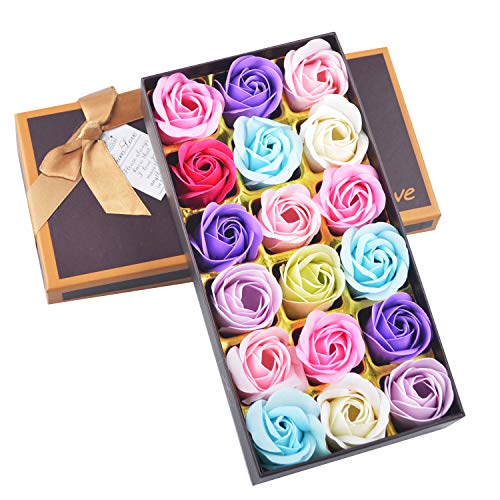 image for Turelifes 18pcs Soap Rose Flowers Artificial Flora Scented Bath Soap R