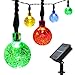 easyDecor Globe Solar String Lights 30 LED 21ft 8 Mode Bubble Crystal Ball Christmas Fairy String Lights for Outdoor Xmas Landscape Garden Patio Home Holiday Path Lawn Party Decoration (Multi color)
