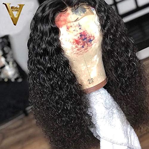 ALI V Lace Front Wig For Black Women Water Wave Pre Plucked Brazilian Human Hair Glueless Full Lace Human Hair Wigs with Baby Hair（16inch with 130% density）